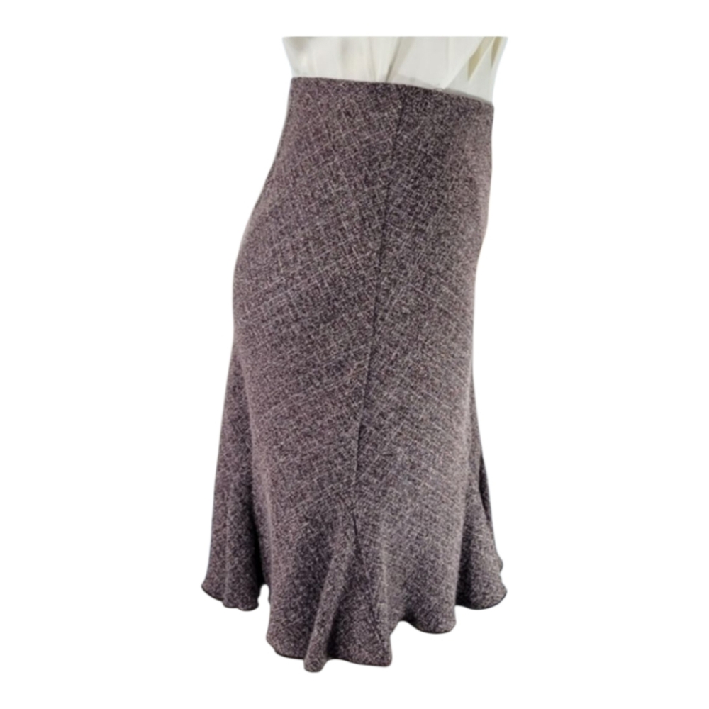 Tweed Flared Mini Skirt Brown & Cream A-Line Skirt Womens Size 14 - Picture 3 of 6